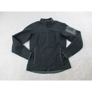 Arc'teryx Jacket Womens Medium Black Logo Full Zip Soft Shell Casual*